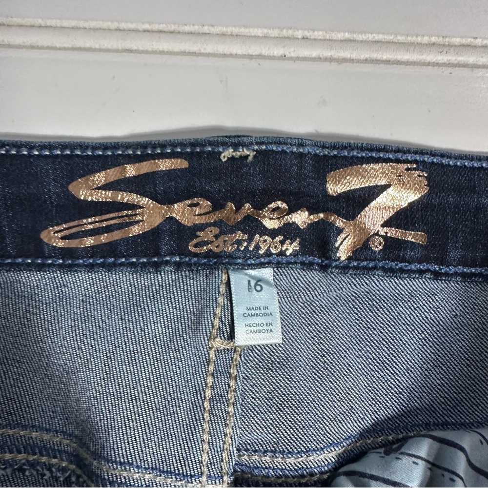 Seven7 straight leg raw hem fashion jeans women’s 16 - Picture 10 of 11